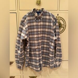 Falls Creek Men's Blue and Cream Plaid Shirt